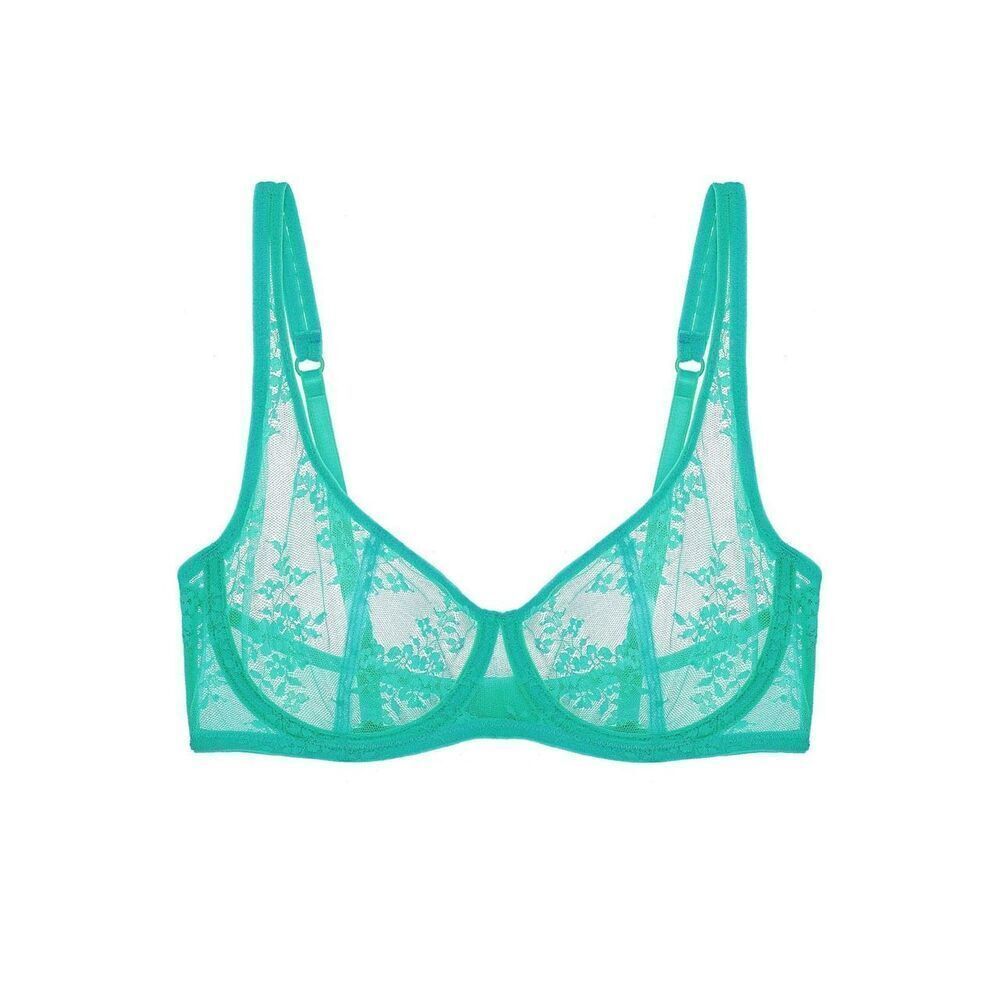Journelle NWT Romy Delicate Demi Bra Vert Green  Designer Lingerie 36C